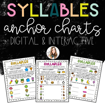 Preview of Syllables Anchor Charts {Digital & Interactive}