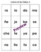 Syllables Bingo by Vowel Groups in Spanish - Lotería de las Sílabas