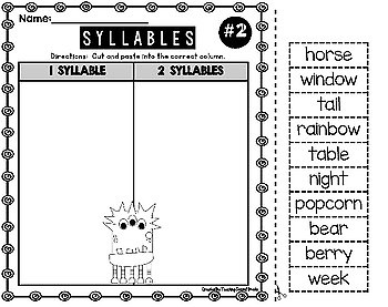 syllables worksheets by teaching second grade teachers pay teachers