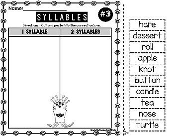 syllables worksheets by teaching second grade teachers pay teachers