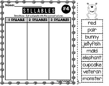 Syllables Worksheets by Teaching Second Grade | Teachers Pay Teachers