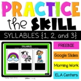 Counting Syllables Google Slides - 2nd Grade Digital Task 