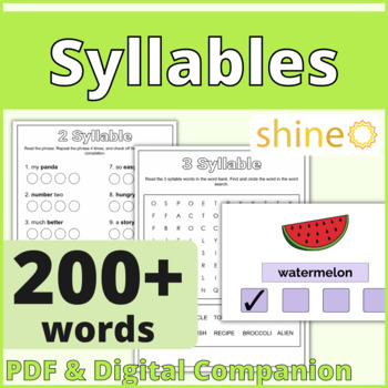 Preview of Syllables & Multisyllable Words, Multisyllabic Speech, 2 3 & 4 Syllable Phonics