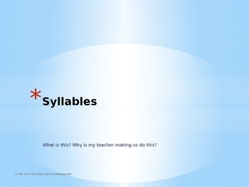 Preview of Syllables Overview