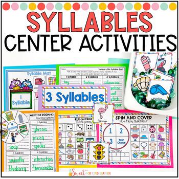 Preview of Syllable Centers Phonics Activities and Games | Counting Syllables