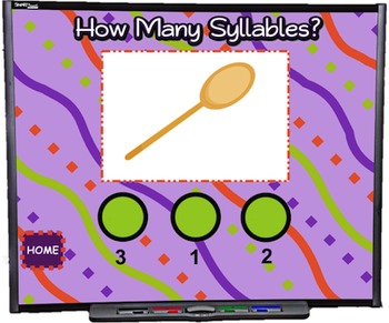 Preview of Syllables SMART BOARD Game