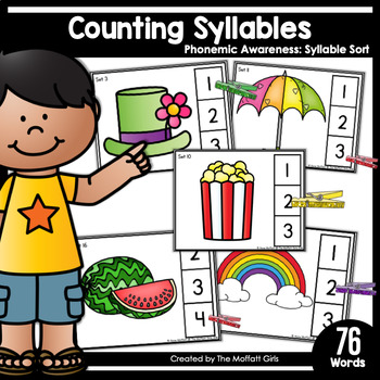 Preview of Syllables (Sorting and Clip Cards): Phonemic Awareness