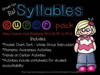 Preview of Syllable Segmentation Counting Syllables RTI Pack: items with 1-4 syllables