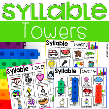 Preview of Syllables Towers Activity for Preschool, Pre-K, and Kindergarten
