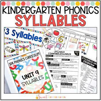 Syllables Unit by Sweet for Kindergarten- Kristina Harrill | TpT