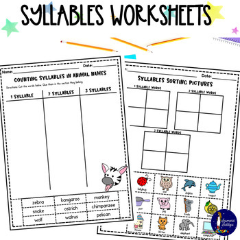 Syllables Worksheets - 36 by Dressed In Sheets | TpT