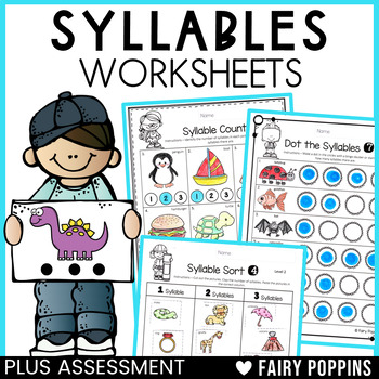 Preview of Counting Syllables Worksheets | Phonological Awareness Activities