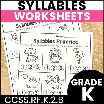 Preview of Syllables Worksheets for Kindergarten