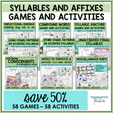 Syllables and Affixes Spellers Games Activities MEGA BUNDL