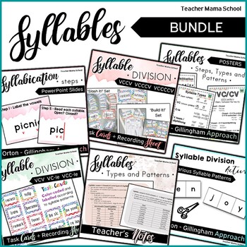 Preview of Syllables and Syllabication ❤ BUNDLE ❤