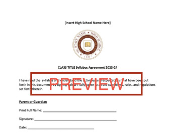 Preview of Syllabus Agreement Template