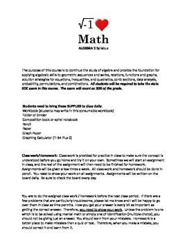 Preview of Syllabus Algebra 2