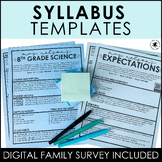 Syllabus & Classroom Expectation Letter Templates- Editable
