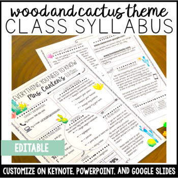 Preview of Syllabus Template Editable for Google Slides