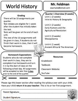 Preview of Middle School Syllabus Example