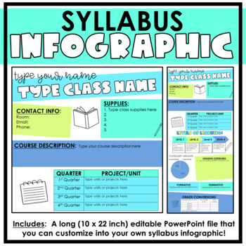 Preview of Syllabus Infographic Template- Blues