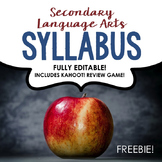 Syllabus & Kahoot Review Game for Secondary ELA [FULLY EDI