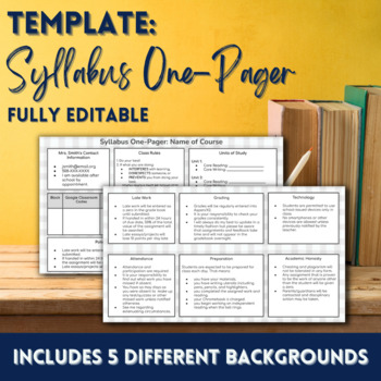 Preview of Syllabus One Pager Template