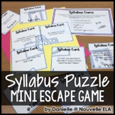 Syllabus Review Mini Escape Game (Editable) - Back to Scho