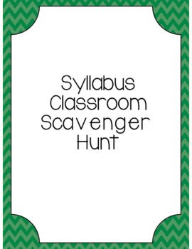 Preview of Syllabus Scavenger Hunt