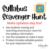 Syllabus Scavenger Hunt - Editable Template