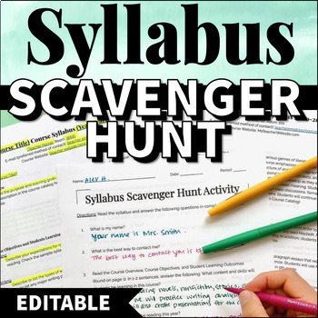 Preview of Syllabus Scavenger Hunt Editable in Google Slides