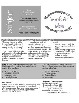 Preview of Syllabus Template