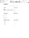 Syllabus Template - Word Doc