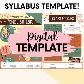 Preview of Syllabus Template, Course Syllabus, High School Syllabus, Class Syllabus