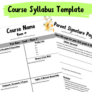 Preview of Syllabus Template EDITABLE -- Drive Version