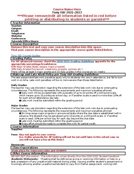 Preview of Syllabus Template (Editable)