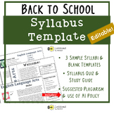 Syllabus Template Editable Resource