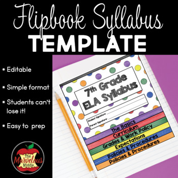 Preview of Syllabus Template Flipbook Editable
