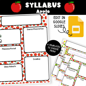 Preview of Syllabus Template | (Google Slides Editable) Apple
