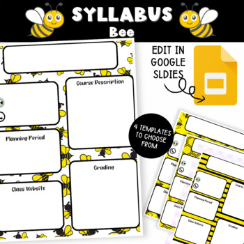 Preview of Syllabus Template | (Google Slides Editable) Bee