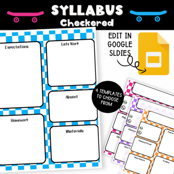 Preview of Syllabus Template | (Google Slides Editable) Checkered