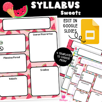 Preview of Syllabus Template | (Google Slides Editable) Sweet Treat Template