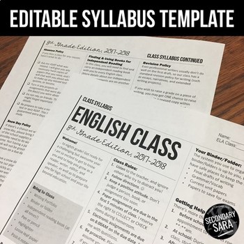 Preview of Syllabus Template: EDITABLE, Modern Newsletter Layout {Google Version Included!}