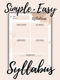 Syllabus Template, Start of School, First day of school, C