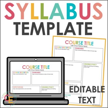 Preview of Syllabus Template for Middle School