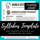 Syllabus Template for Regular & AP Courses | Completely Editable!