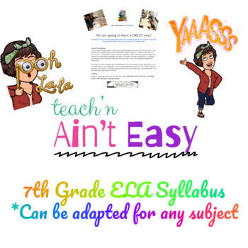 Preview of Syllabus for 7th Grade ELA Can Be Adapted for ANY Grade or Subject