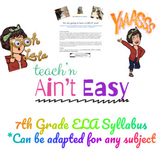 Syllabus for 7th Grade ELA Can Be Adapted for ANY Grade or