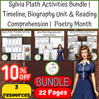 Preview of Sylvia Plath Activities Bundle |Timeline, Biography Unit & Reading Comprehension