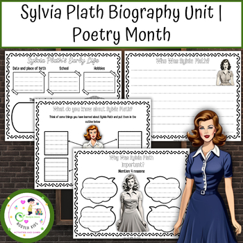 Preview of Sylvia Plath Biography Unit | Poetry Month